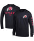 Фото #1 товара Men's Black Utah Utes Team Stack Long Sleeve T-shirt