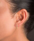 Cubic Zirconia Graduated & Tapered Small Hoop Earrings, 1"