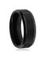 Brushed and Polished Black 8mm Tungsten Ring