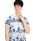 ფოტო #3 პროდუქტის Men's Wave-Print Short-Sleeve Button-Down Shirt