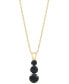 Onyx Graduated 18" Pendant Necklace in 14k Gold