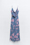 Фото #4 товара Платье с принтом и драпированным вырезом ZARA