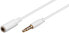 Wentronic Headphone and Audio AUX Extension Cable - 4-pin 3.5 mm Slim - CU - 3.5mm - Male - 3.5mm - Female - 1 m - White