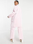 Miss Selfridge cargo pocket detail vinyl faux leather coat in pink co-ord