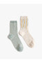 2'li Soket Çorap Seti Botanik Desenli Çok Renkli