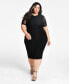 Фото #1 товара Trendy Plus Size Mesh Midi Dress, Created for Macy's
