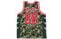 BAPE ABC Basketball Tank Top 绿迷彩标语网眼球衣 男女同款 / Жилет баскетбольный BAPE ABC 1F80-109-008