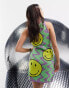 Фото #3 товара ASOS DESIGN Smiley racer mini dress in jacquard