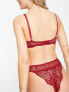 ASOS DESIGN Sienna lace underwired plunge bra in red