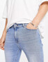 ASOS DESIGN spray on jeans with power stretch in light wash blue