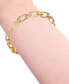 ფოტო #2 პროდუქტის Gold-Tone Crystal Link Toggle Bracelet