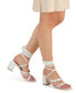 ფოტო #6 პროდუქტის Women's Ava Strappy Ankle-Wrap Dress Sandals-Extended sizes 9-14