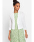 ფოტო #1 პროდუქტის Women's Cotton Blend 3/4 Sleeve Cropped Cardigan with Waist Tie