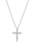 ფოტო #1 პროდუქტის Diamond Cross Pendant Necklace (1/2 ct. t.w.) in 14k White Gold, 16" + 2" Extender