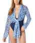 ფოტო #1 პროდუქტის Women's Convertible Front-Tie Shirt Swim Cover-Up