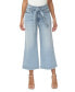 Фото #1 товара Women's Belted High-Rise Cropped Wide-Leg Jeans