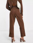 Vero Moda Aware tailored suit trousers with turn up in brown