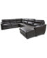 Фото #8 товара Gabrine 6-Pc. Leather Sectional with 2 Power Headrests & Chaise, Created for Macy's