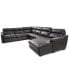 Фото #15 товара Gabrine 6-Pc. Leather Sectional with 2 Power Headrests & Chaise, Created for Macy's