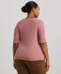 ფოტო #2 პროდუქტის Plus Size Stretch Cotton Boatneck Top