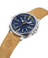 ფოტო #2 პროდუქტის Men's Williston Three Date Hand Wheat Genuine Leather Strap Watch, 44mm