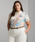 Фото #1 товара Блузка с цветочным узором Lauren Ralph Lauren Plus Size Floral Polo Shirt