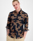 Фото #1 товара Men's Slim-Fit Logo-Print Button-Down Shirt, Created for Macy's