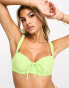 Фото #4 товара Boux Avenue amalfi eyelet balconette bikini top in lime