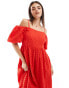 Фото #2 товара Selected Femme broderie maxi dress in red