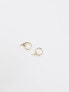 Фото #5 товара Orelia 18k gold plated dainty t-bar huggie hoop earrings