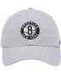 Men's Gray Brooklyn Nets Team Logo Clean Up Adjustable Hat