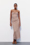 Фото #1 товара Платье из полупрозрачной ткани с принтом без бретелей ZARA