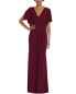 Dessy Collection Faux Wrap Split Sleeve Maxi Dress Women's M