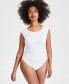 Women's Boat-Neck Bodysuit, Created for Macy's Белый, 2XS - фото #1