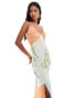 Фото #4 товара ASOS DESIGN jacquard spliced mixed print cami maxi dress