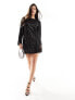 In The Style exclusive sequin split detail shift dress in black 36 - фото #1