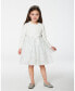 Фото #3 товара Toddler Girls Bi-Material Dress With Glittering Tulle Skirt Off White - Toddler|Child