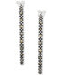 Фото #3 товара Marcasite (1/3 ct. t.w.) & Crystal In & Out Small Hoop Earrings in Sterling Silver, 1"
