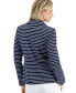 ფოტო #2 პროდუქტის Women's Sail Striped Double-Button Knit Blazer