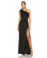 Women's One Shoulder Feather Trim Gown