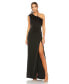 ფოტო #1 პროდუქტის Women's One Shoulder Feather Trim Gown