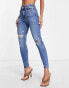 Фото #8 товара River Island high rise skinny jean in blue