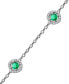 Фото #6 товара Sapphire (7/8 ct. t.w.) & Diamond (1/4 ct. t.w.) Halo Chain Link Bracelet in 14k White Gold (Also in Ruby & Emerald)