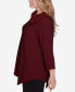 ფოტო #5 პროდუქტის Plus Size Split Cowl Neck Textured Herringbone Jacquard Knit Top