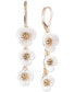 ფოტო #1 პროდუქტის lonn & lilly Gold-Tone & Imitation Mother-of-Pearl Flower Linear Drop Earrings