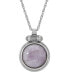 ფოტო #1 პროდუქტის Silver-Tone Cap Amethyst Round Pendant Necklace