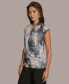 ფოტო #3 პროდუქტის Donna Karan Women's Sleeveless Faux-Wrap Blouse