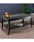 Genoa Rectangular Coffee Table with Glass Top and Shelf