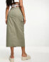 Фото #4 товара New Look cargo midi skirt in dark khaki