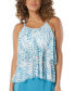 Фото #1 товара Coco Reef Women's True Bra-Sized Mesh-Layer Printed Tankini Top Blue Size 38C